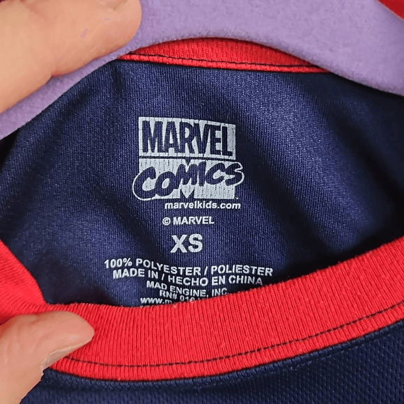 Marvel Captain America Comic Short Sleeve T-shirt Blue/Red Size XS - Picture 4 of 4